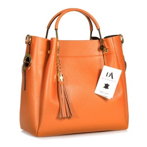 Geanta dama din piele naturala DiAmanti Ostia Orange